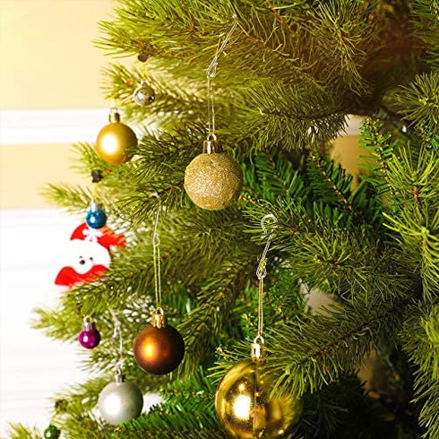 Jetec Christmas Tree Hooks Christmas Ornament Hangers Weatherproof Plastic Hooks Transparent Accessories Hooks Home Decoration, Party Supplies for Christmas Tree, Christmas Wreath (200)