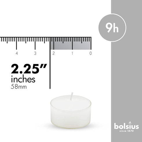 BOLSIUS 16 Unscented Tea Lights in Clear Cups - 9 Burn Hours - Premium European Quality - Consistent Smokeless Flame - 100% Cotton Wick - Dinner, Wedding, Party, Spa, Church, & Home Décor Tealights