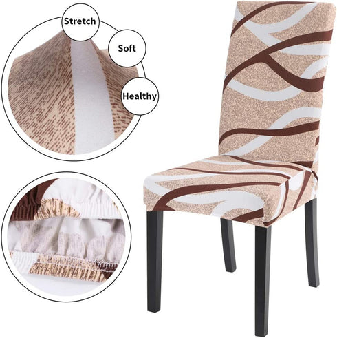 SearchI Dining Room Chair Covers Set of 4, Stretch Parsons Chair Slipcovers Super Fit Spandex Removable Washable Kitchen Chair Protector Cover for Dining Room, Hotel, Ceremony ?Khaki?