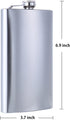 TOX TANEAXON 12 oz Classic Silver Pocket Whiskey Liquor Hip Flask with Funnel and Premium Box - Stainless Steel and Leak Proof