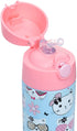 Snug Kids Water Bottle - insulated stainless steel thermos with straw (Girls/Boys) - Kitty, 12oz