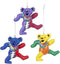 Kurt Adler E0309 Holiday Decorative Grateful Dead Bear Hanging Accessory Christmas Tree Ornament Set with String Hanger (3 Pack)