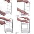 2-Tier Corner Storage Shelf Stackable Organizer for Cosmetics, Bathroom, Kitchen, Countertop, and Vanity, Silver