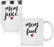 Qtencas Mom Gifts, Mom Juice Wine Tumble and Mom Fuel Coffee Mug Set, Mother's Day Birthday Christmas Gift for Mom New Mom Mother to be Wife Women, White Insulated Stainless Steel Wine Tumbler and Mug