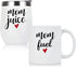 Qtencas Mom Gifts, Mom Juice Wine Tumble and Mom Fuel Coffee Mug Set, Mother's Day Birthday Christmas Gift for Mom New Mom Mother to be Wife Women, White Insulated Stainless Steel Wine Tumbler and Mug