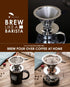 Pour Over Coffee filter with Stand,Paperless Pour Over Coffee Dripper Manual Reusable Stainless Steel Cone Filter, Single Drip Brew, Double Mesh Liner By TEEMADE