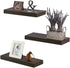 ZGZD Floating Shelves for Wall, Easy to Install, Set of 3, 5.9" Deep (Espresso Brown)