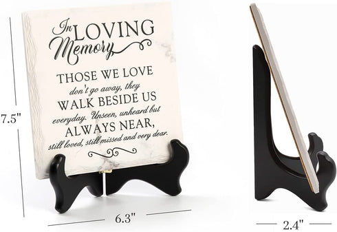 LukieJac Sympathy Gifts for Loss of Loved One In Memory of Mother Father Plaque with Wooden Stand Bereavement/Condolences/Grief Gifts-Funeral Decor Sign Sorry for Your Loss Remembrance-Poem(3 Options)