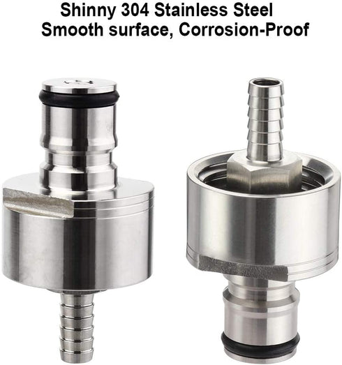 FERRODAY Stainless Steel Carbonation Cap Counter Pressure Bottle Filling 5/16 Barb CO2 Coupling to Carbonate Soda Beer Water Stainless Steel PET Bottle Filling Carbonation Cap & O-ring + Flat Gasket