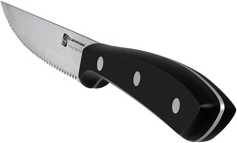 Premium 8-Piece German High Carbon Stainless Steel Serrated Steak Knife Set, Full Tang Steak Knives