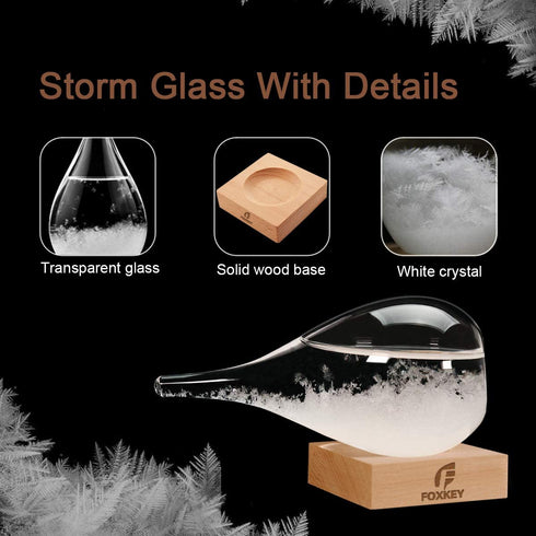Home Decor Storm Glass Weather Predictor, Drop-Shaped Weather Forecast Bottle, Home and Office Desktop Decoration , Unique Fashion Creative Weather Gift for him/her