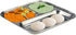 WG Inc Stainless Steel Divided Plates/Three Compartment Trays (Pack of 2) , Diet Food Control, Mini Mess, Dinner, Lunch, Snack, Camping Dishes for Adults, Campers, Compact serving platter
