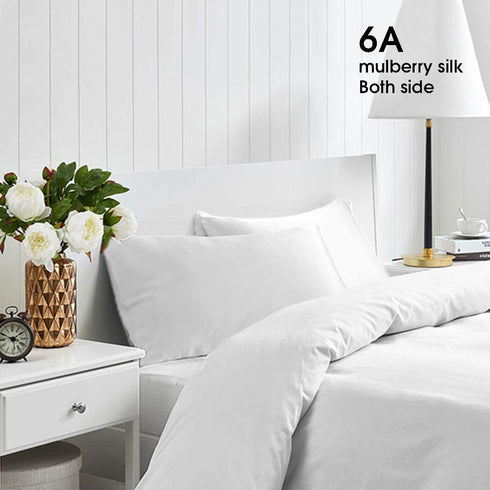 Cognatio 22 Momme 100% Pure Silk Pillowcase for Hair and Skin, Both Sides Grade 6A Mulberry Silk Pillow Case with Hidden Zipper, 1 Pack (Cool White, Queen 20x30 inches)