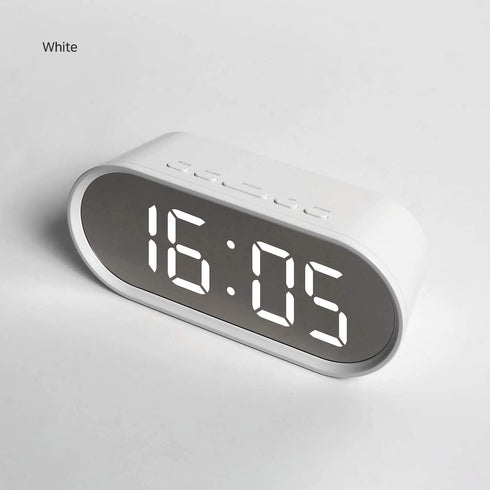 mooas Pop Mirror LED Alarm Desk Clock, LED Clock, Alarm/Snooze, Temperature Clock (Pink)