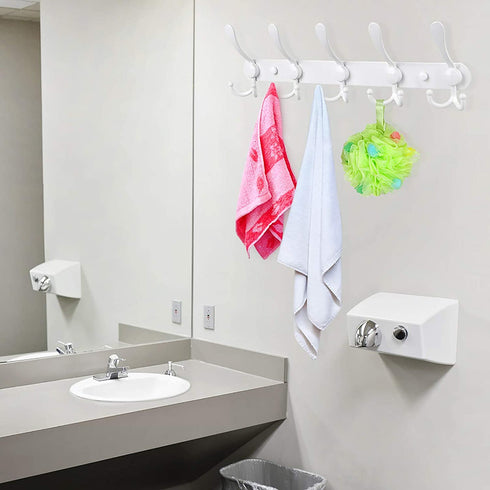 WHITGO Wall Mounted Coat Rack, 2 Packs 15 Hooks Stainless Steel Coat Hook Rail for Coat Hat Towel Purse Robes Entryway Bathroom Closet Room
