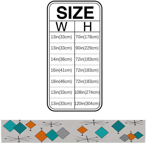 Vandarllin Cotton Linen Gray Table Runner Dresser Scarves Retro Modern Mid Century Geometric Non-Slip Burlap Rectangle Table Setting Decor for Wedding Party Holiday Dinner Home (13x70 inches Long)