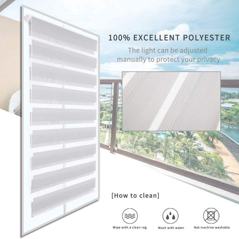LUCKUP Horizontal Window Shade Blind Zebra Dual Roller Blinds Day and Night Blinds Curtains?Easy to Install 35.4" x 90" Grey