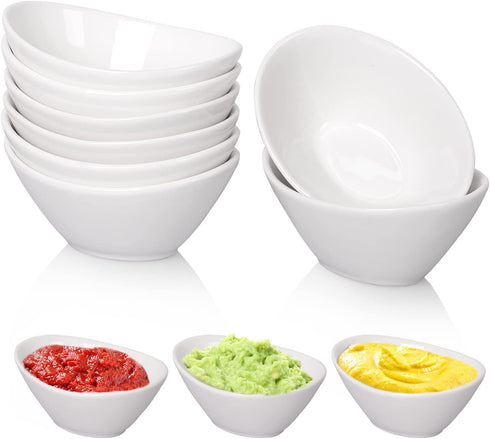 Taeochiy 8 Pack Ceramic Dipping Bowls, 3 Oz Soy Sauce Dish, Gravy Boat Sauce Bowls, Dip Bowl, Sauce Dish for BBQ and Party