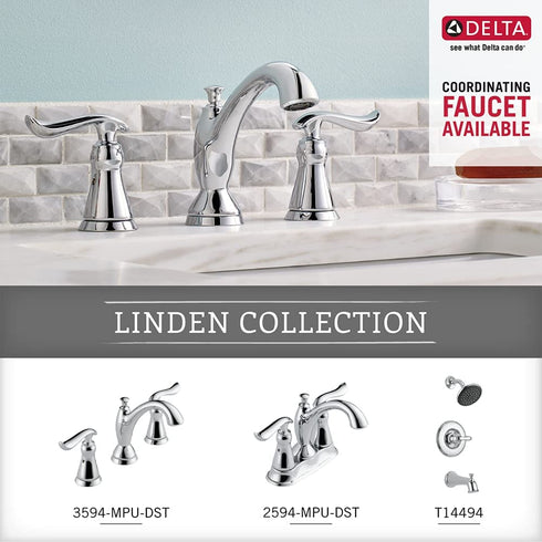 DELTA Linden Towel Ring, Chrome, Bathroom Accessories, 79446 3.38 x 7.50 x 8.88 inches