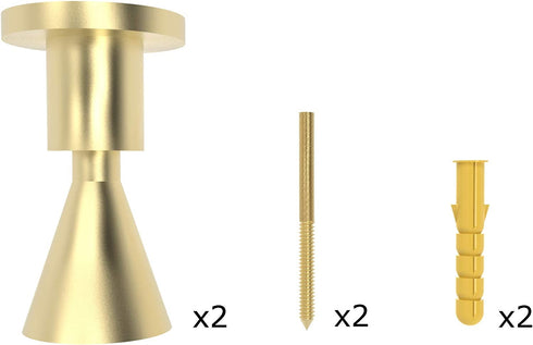 Gold Hooks for Wall Set of 2 Decorative Wall Hooks Brass Metal Modern Entryway Hooks Bathroom Towel Hooks - Hanging Simple Wall Mounted Coat Hook
