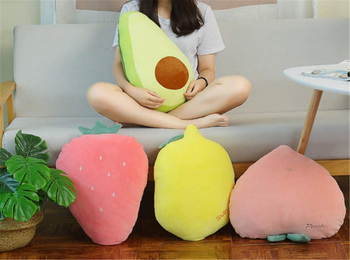 Skyseen Peach Shaped Pillow & Creative Fruit Cushion & Vivid Plush Stuffed Pillow 17.7"