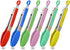 HINMAY Small Tongs Set 7-Inch Mini Tongs with Silicone Tips, Set of 6 (Red Blue Green Pink Mint Yellow)