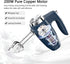 5-Speed 200W Electric Hand Mixer,with Eject Button,4 Stainless Steel Attachments(Beaters and Dough Hooks),for Whipping Cake, Cream,Dough,Cookies,Blue