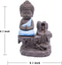 JULAN Incense Burner Backflow Tower Cones Incense Stick Holder Ceramic Porcelain Buddha Waterfall Monk Ash Catcher with 40 Backflow Incense Cones for Home Office Yoga Decor Aromatherapy Ornament