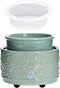 ASAWASA Wax Melt Warmer Ceramic Electric ,Candle Wax Warmer Burner for Scented Wax,Candle Melter and Scentsy Warmer for Aromatherapy Spa Home Office(Cyan Hexagon Pattern)