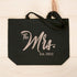 ElegantPark Future The Mrs. EST. 2022 Personalized Bride Tote Wedding Bachelorette Bridal Shower Gifts Large Shoulder Bag Black with Champagne Glitter
