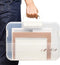 Lemical Portable Plastic Transparent File Boxes with Handle A4 Large Capacity Heavy Duty File Boxes Plastic Transparent Paper Storage Boxes Portable Documents Case Storage Boxes File Organizer Boxes