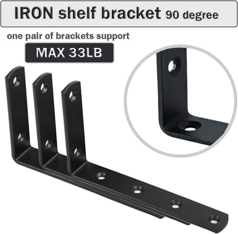 WINKER Corner Brace 16Pcs Shelf Bracket Heavy Duty Matte Black Steel L WINKER Corner Brace, Decorative Joint Angle Bracket for Shelf 5 InchX3 Inch Shelves Wall Hanging Bracket with Screws(16PCS))
