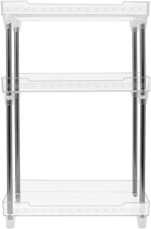 Sorbus 3-Tier Organizer Shelf Stand, Clear Storage Tray Caddy for Cosmetics, Bathroom/Kitchen Supplies,Toiletries, Counter, Vanity, Desk, Under Sink Organization