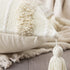 MIULEE Decorative Throw Pillow Cover Tribal Boho Woven Tufted Pillowcase with Tassels Super Soft Pillow Sham Cushion Case for Sofa Couch Bedroom Car Living Room 12X20 Inch Cream White