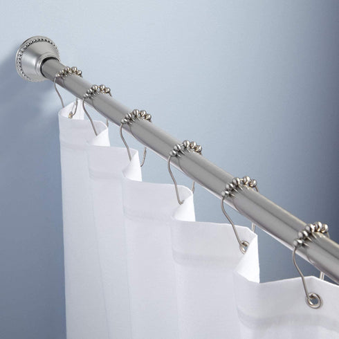 Amazer Chrome Shower Curtain Rod 42-72 inches Adjustable Shower Rod Tension Spring Curtain Rod No Drill for Bathroom Bedroom Study Window Closet Doorway, Chrome