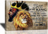 African American Wall Art Lion and King Canvas Wall Decor Black Man Poster Motivational and Inspirational Quotes Home Decor Afro Black King Framed Artwork for Bedroom King Wall Decor for Men 16"x12"