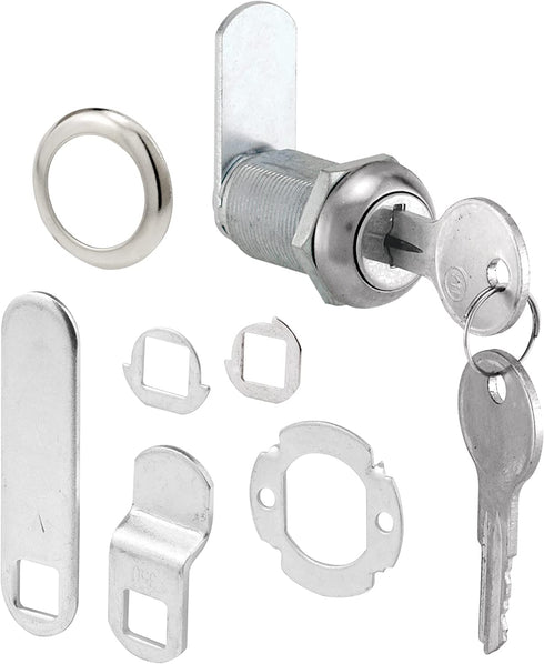 Defender Security U 9945 (Keyed Different) Drawer and Cabinet Lock – Secure Important Files and Drawers, 1 1/8”, Diecast Stainless Steel, Fits on 13/16” Max Panel Thickness