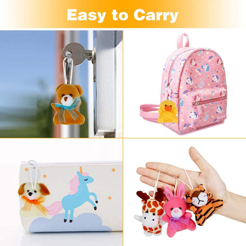 30 Pack Mini Plush Animals Toys Set, Aitbay Cute Small Stuffed Animal Keychain Set for Party Favors, Goodie Bag Fillers, Carnival Prizes for Kids, Prize Box Toy Assortment for Classroom Rewards