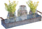 16" Galvanized Metal Candle Tray, Outdoor Planter or Serving Tray for Farmhouse Decor (Jars and Florals Not Included)