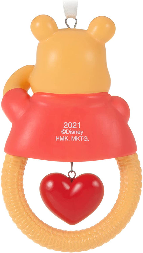 Hallmark Keepsake Christmas Ornament, Year Dated 2021, Disney Winnie The Pooh Baby's First Christmas, Porcelain