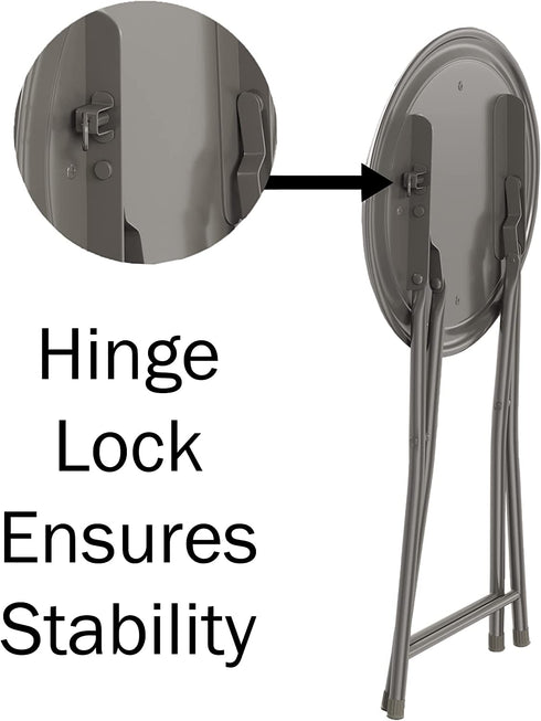Folding Bar Stools Heavy-Duty 18-Inch Stool with 300lb Capacity and Padded Seats for Dorm, Recreation or Game Room by Lavish Home (Gray)