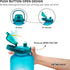 Prometheuz 64oz Motivational Water Bottle with Time Marker & Removable Straw. Leakproof Tritan BPA Free Water Jug for Fitness, Gym and Outdoor Sports, Blue Purple