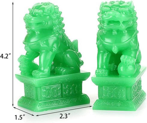 MDLUU Pair of Fu Foo Dogs, Guardian Lions, Feng Shui Lion Statues for Cash Register, Office Desk, House Warming, Store Opening Gift