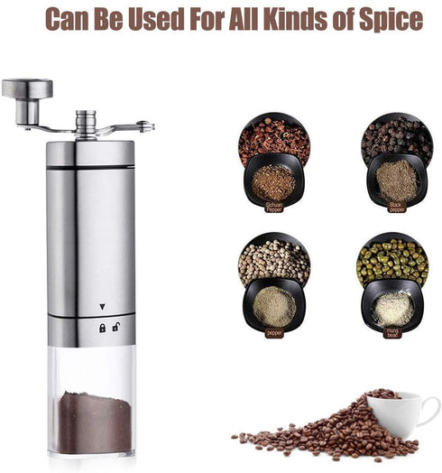AVNICUD Manual Coffee Grinder, Hand Coffee Grinder with Adjustable Conical Ceramic Burr, Triangular and with Foldable Handle Mill for Precision Brewing