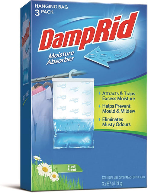 Damp Rid FG83K 14-Ounce Hanging Moisture Absorber Fresh Scent, 3-Pack
