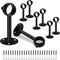 Ceiling Curtain Rod Brackets, 1 Inch Heavy Duty Curtain Rod Bracket Black Closet Flange Rod Holder End Support 8 Pack Curtain Pole Holders Sockets Ceiling Mount Curtain Rod Bracket for Wardrobe