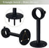 Ceiling Curtain Rod Brackets, 1 Inch Heavy Duty Curtain Rod Bracket Black Closet Flange Rod Holder End Support 8 Pack Curtain Pole Holders Sockets Ceiling Mount Curtain Rod Bracket for Wardrobe