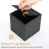 Luxspire PU Leather Tissue Box Cover, Roll Tissue Holder, Modern Square Paper Facial Tissue Holder Case Dispenser Napkin Organizer for Bathroom Counter Tops Bedroom Car, Tissue Box Covers - Black