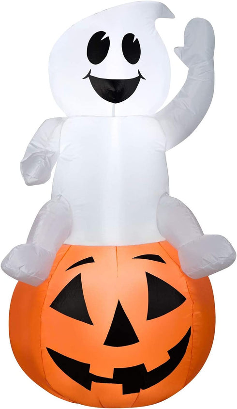 Gemmy Ghost On Pumpkin Halloween Inflatable
