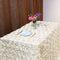 Rosette Tablecloth 50x102 Inches Satin Raised Rosettes Ivory Rectangle 3D Floral Tablecloth for Baby Shower Wedding Party Event Decoration